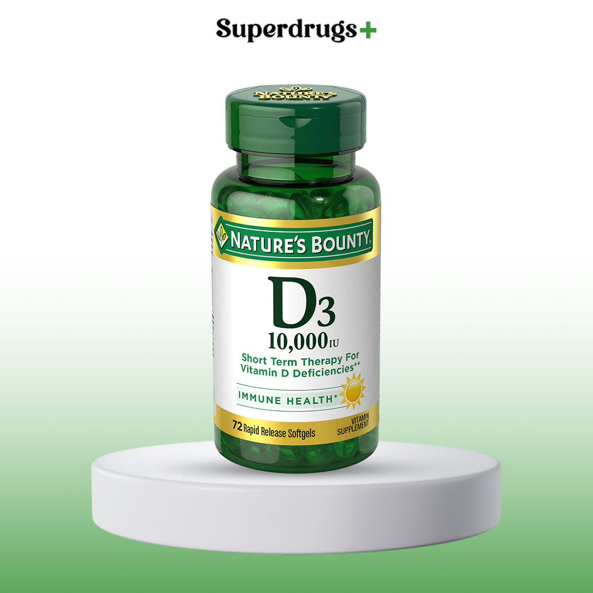 Nature's Bounty D3 250mcg Or 10,000IU Softgels 72s