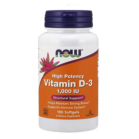 NOW Vitamin D3 1000 IU Softgels 180s