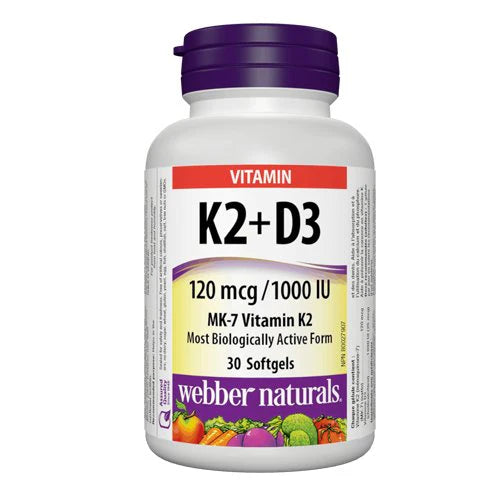 Webber Naturals Vitamin K2 + D3 Softgels 30s